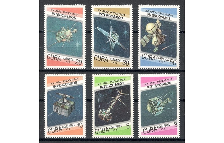 CUBA 1987 - COSMOS - SERIE DE 6 TIMBRE - NESTAMPILATA - MNH / cosmos338